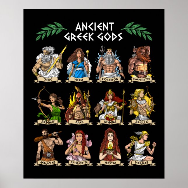 Poster Dieux grecs anciens (Devant)