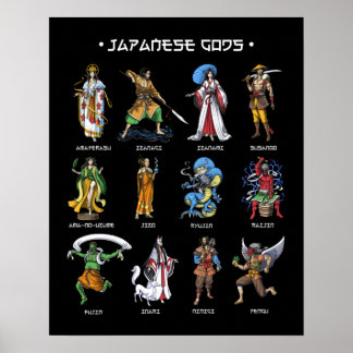 Poster Dieux japonais