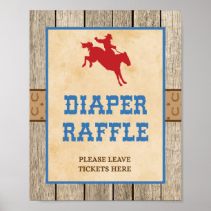 Poster DIFFÉRENTE DIFFÉRENTE SIGNE Baby shower Cowboy