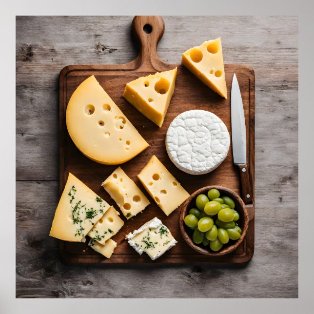 Poster Différents fromages (Devant)