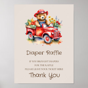 Poster DIFFÉRENTS Raffle Signe Teddy Bébé local