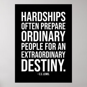 Poster Difficultés - Citation motivationnelle de réussite