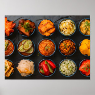 Poster Diffusion de cuisine indienne traditionnelle