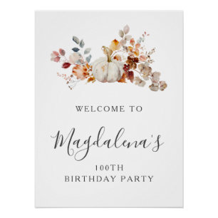 Poster DIGITAL 100e anniversaire Citrouille Flower Welcom