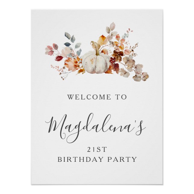 Poster DIGITAL 21e anniversaire Citrouille Flower Welcome (Devant)