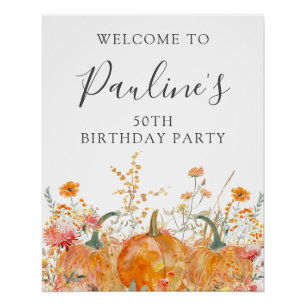 Poster DIGITAL 50e anniversaire Citrouille Fleur sauvage 