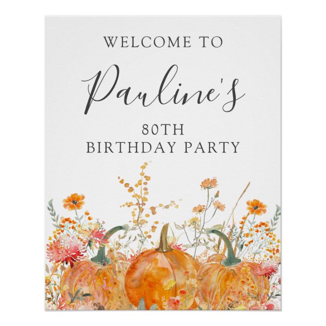 Poster DIGITAL 80e anniversaire Citrouille Fleur sauvage  (Devant)