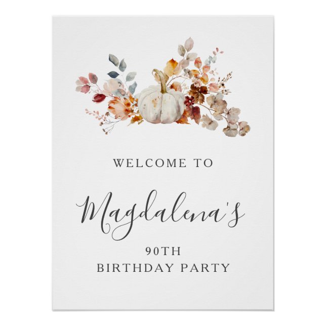 Poster DIGITAL 90e anniversaire Citrouille Flower Welcome (Devant)