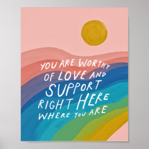 Poster Digne d'amour et de soutien - poste de thérapeute