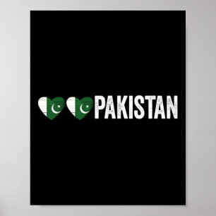 Poster Dil Pakistan Azadi Mubarak Cœur Drapeau Jour Fier 