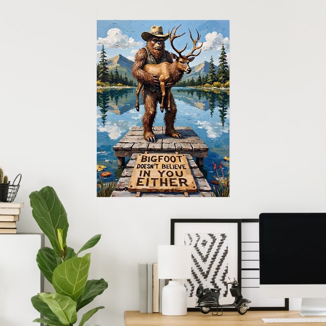 Poster Dilemme à quai : Sasquatch et Elk (Bureau à domicile)