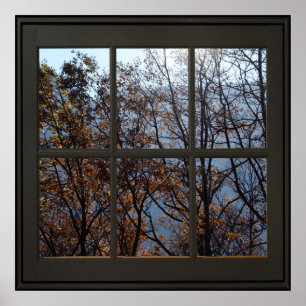 Poster d'illusion Faux Window 24x24 Noir