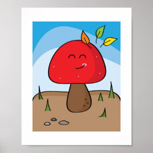 Poster d'illustration de la conception de champign