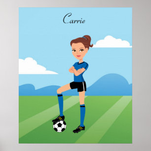 Poster d'illustration du joueur de football fémini