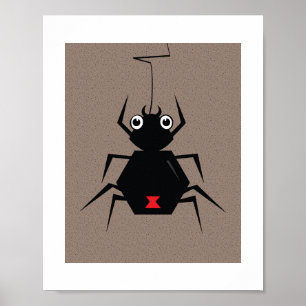Poster d'illustration minimale de veuve noire pour