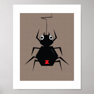 Poster d'illustration minimale de veuve noire pour