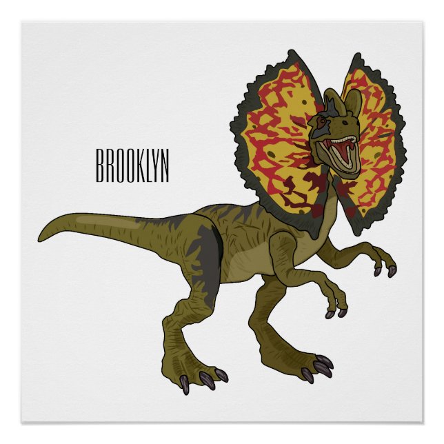 Poster Dilophosaurus dessin animé (Devant)