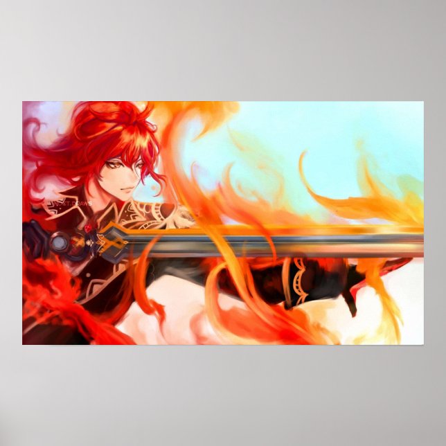 Poster Diluc de Genshin Impact (Devant)