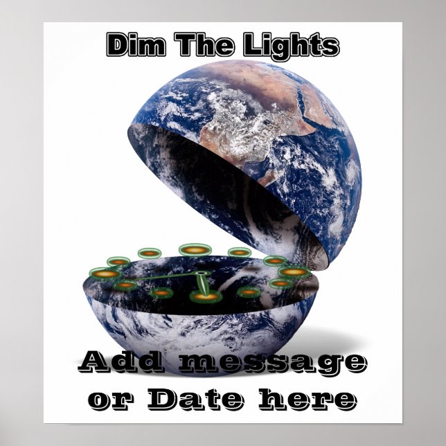 Poster Dim Les Lumières Pour L'Heure De La Terre (Earth O (Devant)