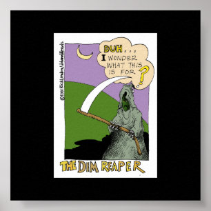 Poster Dim Reaper Halloween Drôle Cartoon Poster