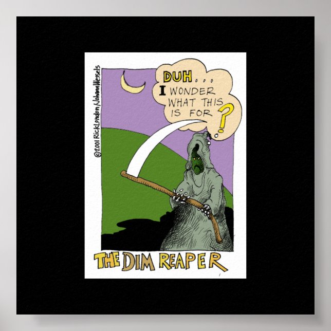 Poster Dim Reaper Halloween Drôle Cartoon Poster (Devant)