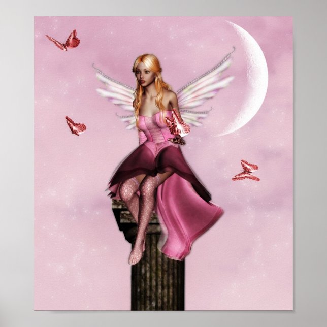Poster d'imaginaire de fée rose (Devant)
