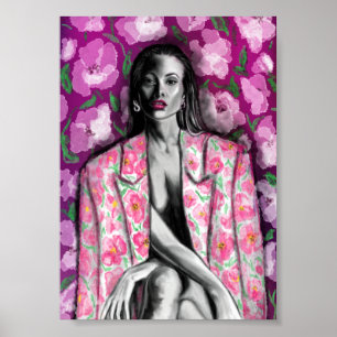 Poster d'Imaginaire Floral Femme Imprimer - Peintu