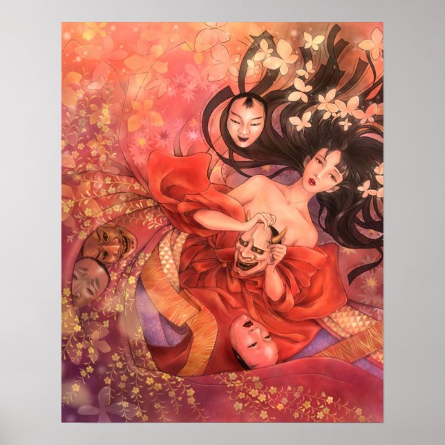 Poster d'Imaginaire japonais Noh Mask (Devant)