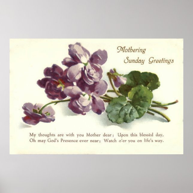 Poster Dimanche de prière de la fleur violette Fête des m (Devant)