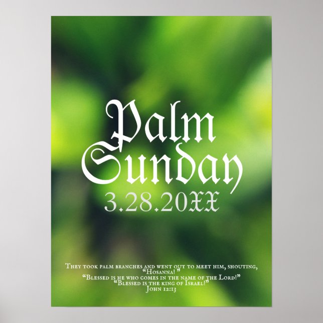 Poster Dimanche du Palm en vert (Devant)