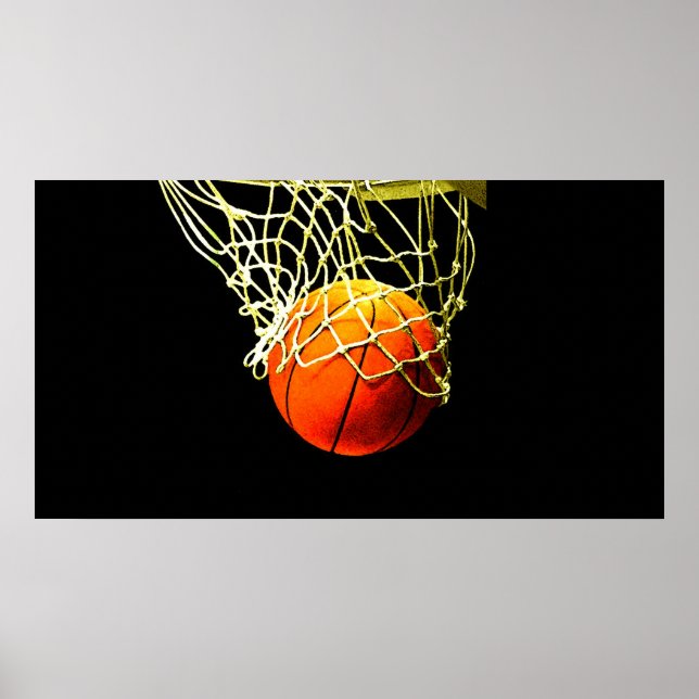 Poster d'impression Basketball & Net (Devant)