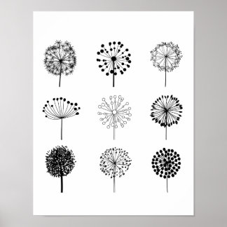Poster d'impression d'art Dandelions