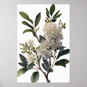 Poster d'impression d'art en crème blanche