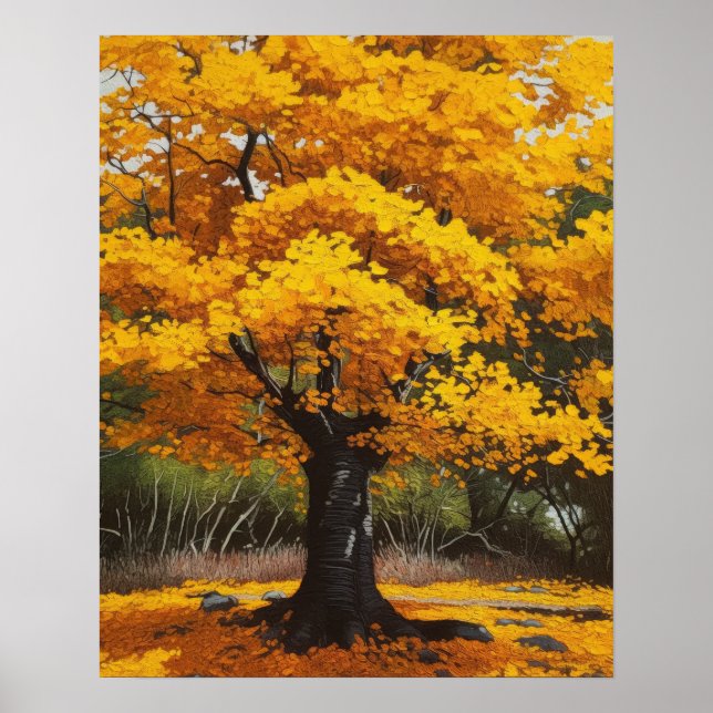 Poster d'impression d'art japonais Ginkgo Tree (Devant)