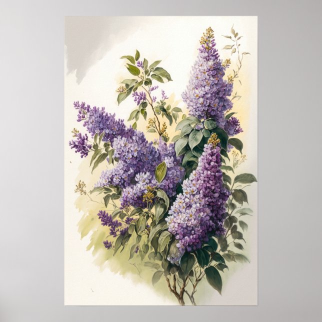 Poster d'impression d'art Lilac Fleurs (Devant)