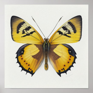 Poster d'impression d'art papillon jaune