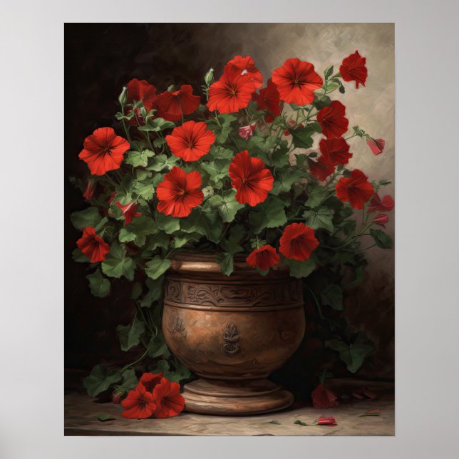 Poster d'impression d'art Red Petunia (Devant)