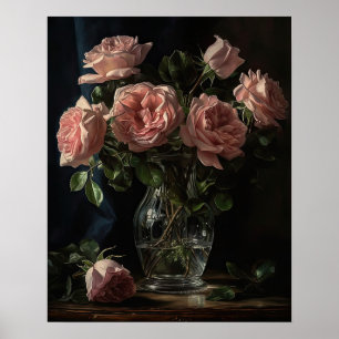 Poster d'impression d'art rose Fleurs de rose