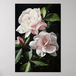 Poster d'impression d'art rose Gardenias