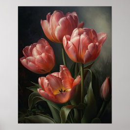 Poster d'impression d'art rose Tulip Fleurs