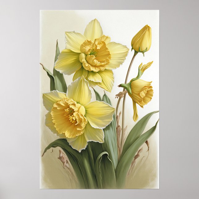 Poster d'impression de jonquilles jaunes (Devant)