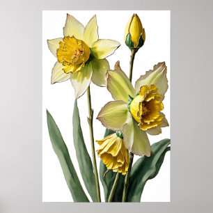 Poster d'impression de jonquilles jaunes