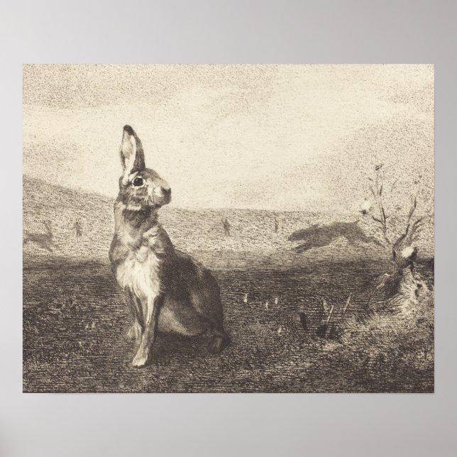 Poster d'impression de lapin vintage (Devant)