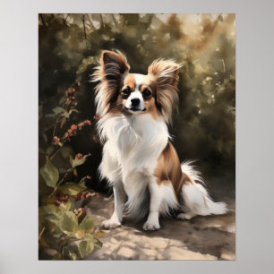 Poster d'impression de l'art Chien Papillon Cute