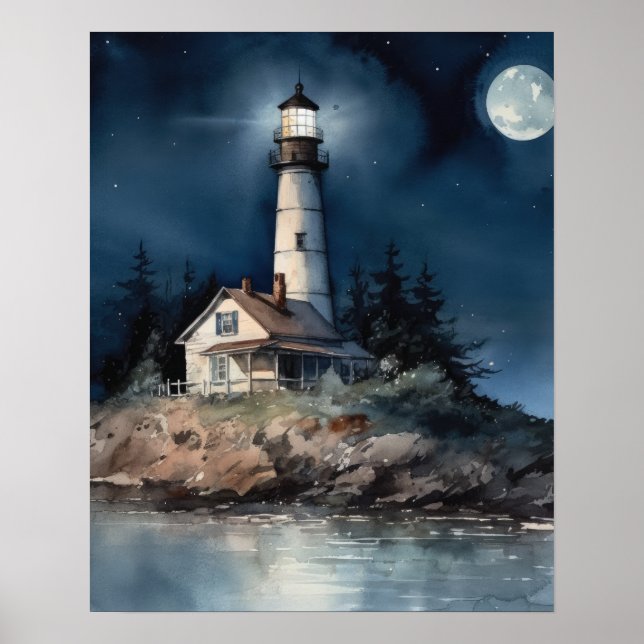 Poster d'impression de l'art côtier du phare (Devant)