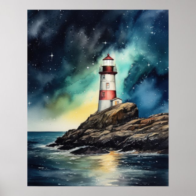 Poster d'impression de l'art côtier du phare (Devant)
