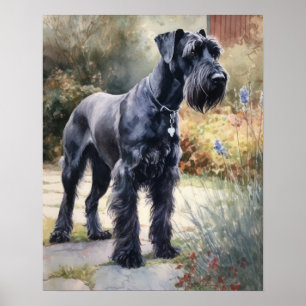 Poster d'impression de l'art de chien Schnauzer