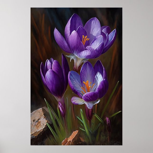 Poster d'impression de l'art de fleurs de crocus v (Devant)