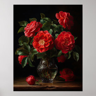 Poster d'impression de l'art de la Camellia rouge