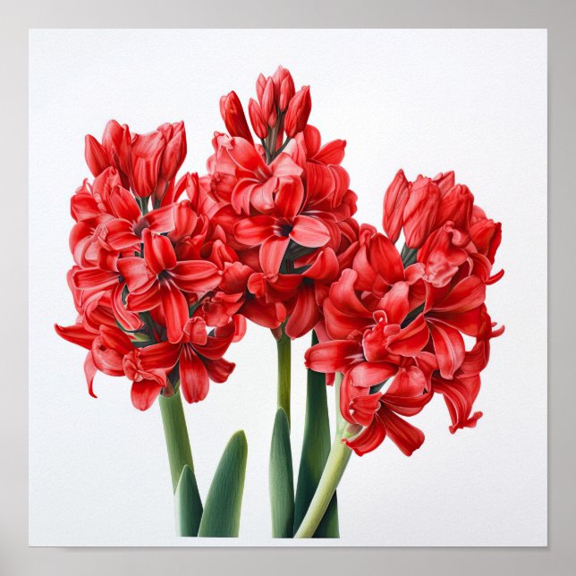 Poster d'impression de l'art de la fleur Red Hyaci (Devant)